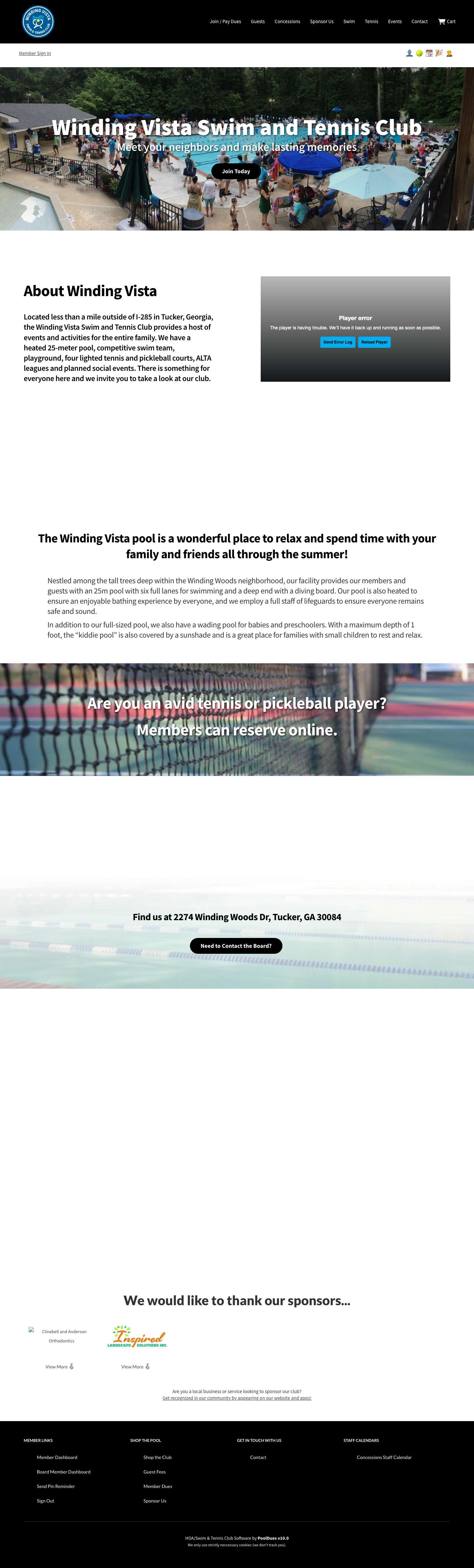 Winding Vista Swim and Tennis Club – We are a member's only Swim and Tennis Club located in Atlanta, GA - Full Screenshot
