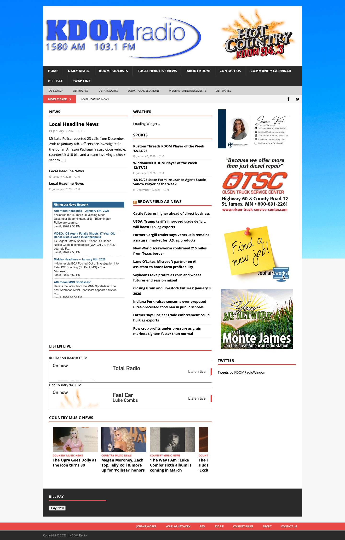 KDOM Radio | 1580 AM – 103.1 – 94.3 FM – KDOM Radio | 1580 AM – 103.1 – 94.3 FM - Full Screenshot