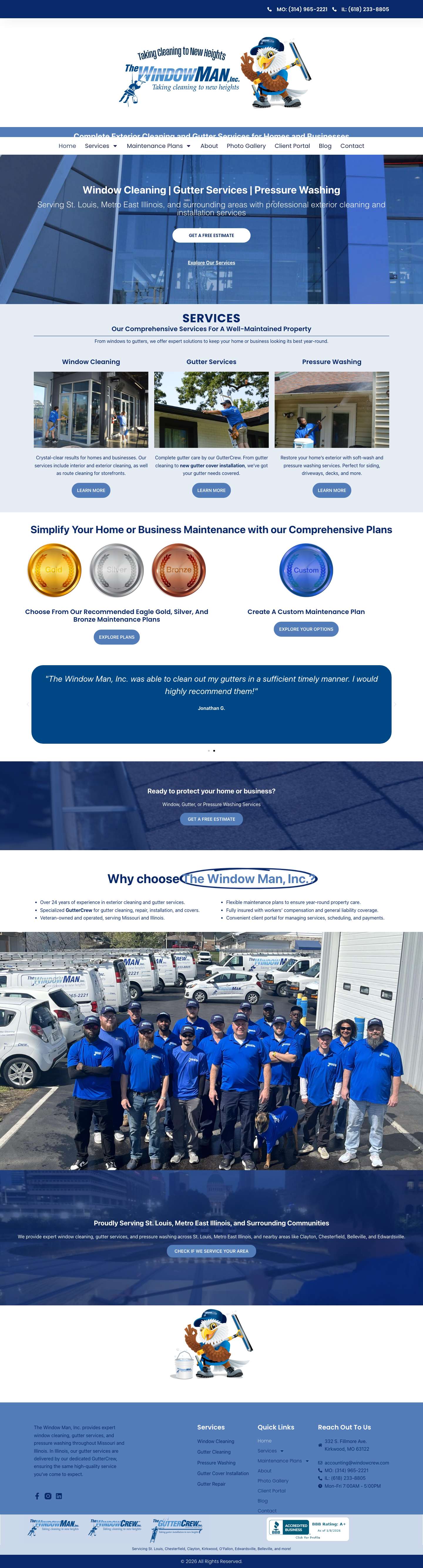 Window Cleaning Services - The Window Man Inc. - Full Screenshot