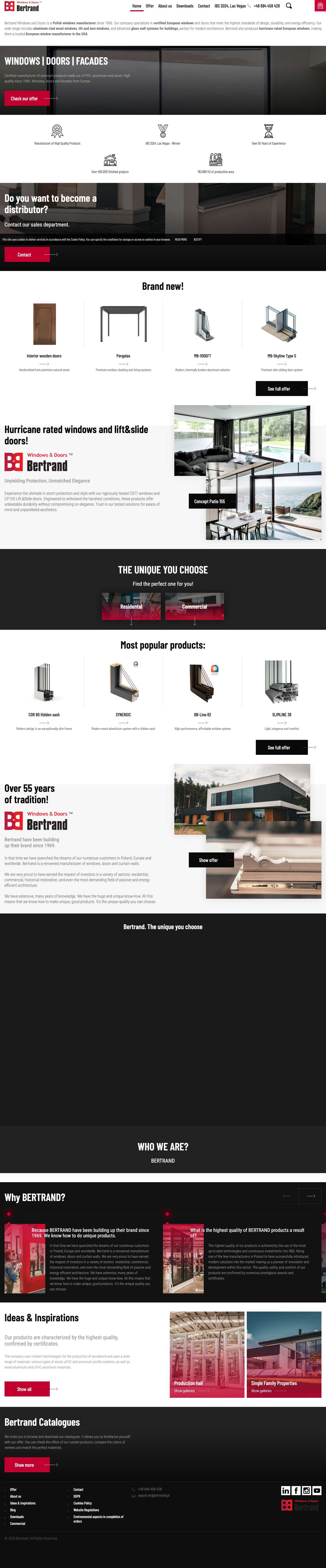 Bertrand Windows and Doors | Quality Products from Europe - Full Screenshot