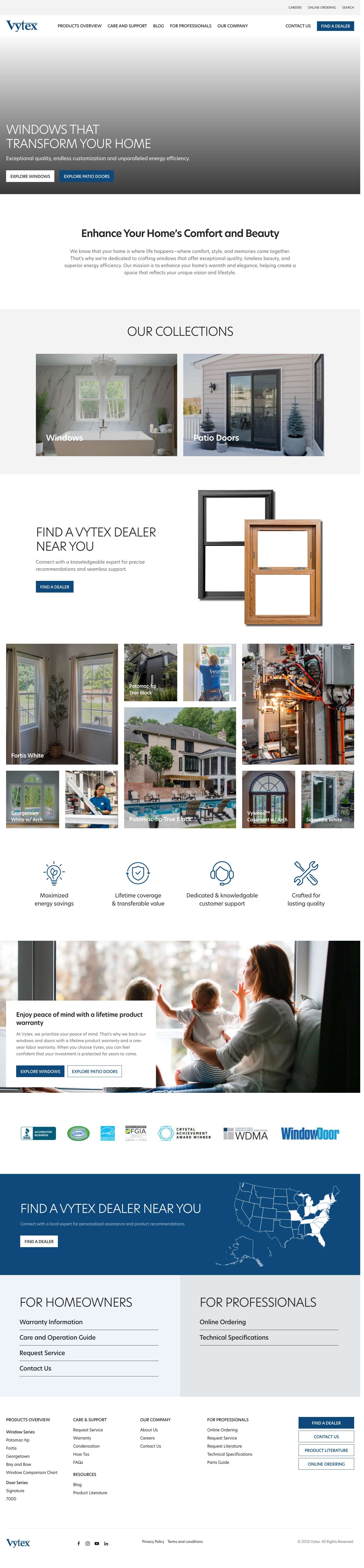 Vinyl Windows, Patio Doors, Entry & Storm Doors – Vytex Windows - Full Screenshot