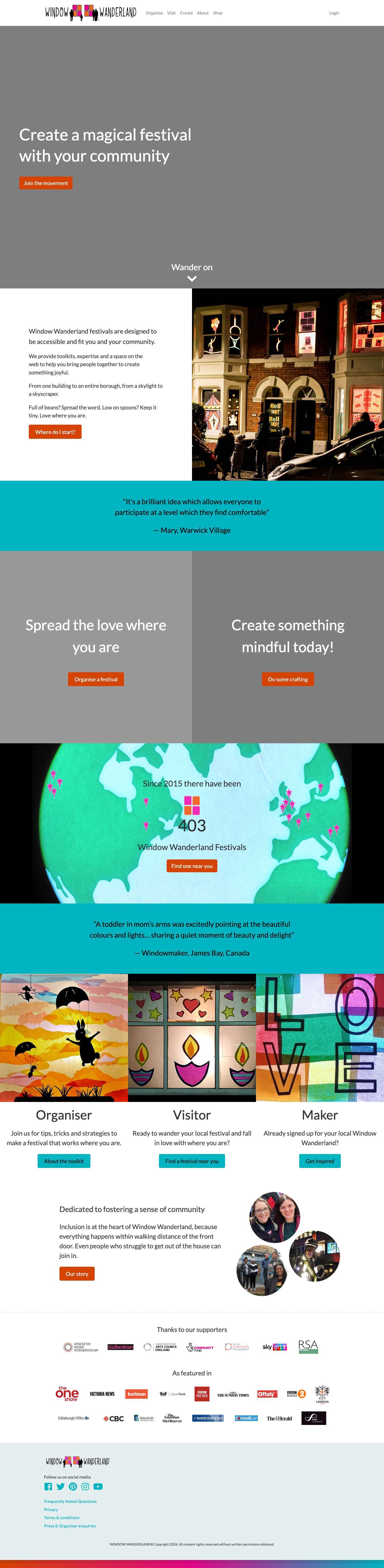 Window Wanderland – Connecting people and communities, transforming streets into magical outdoor galleries - Full Screenshot