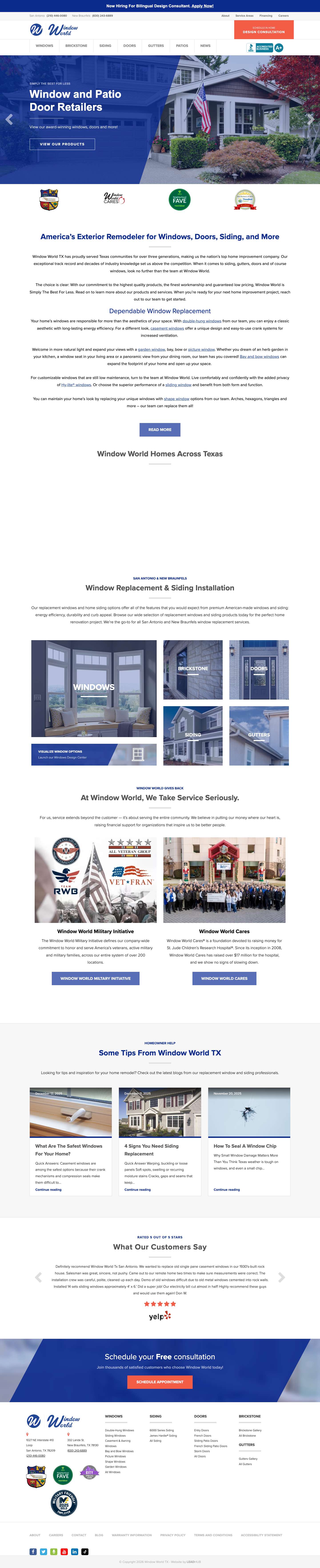 Replacement Windows, Siding & Doors | Window World TX - Full Screenshot