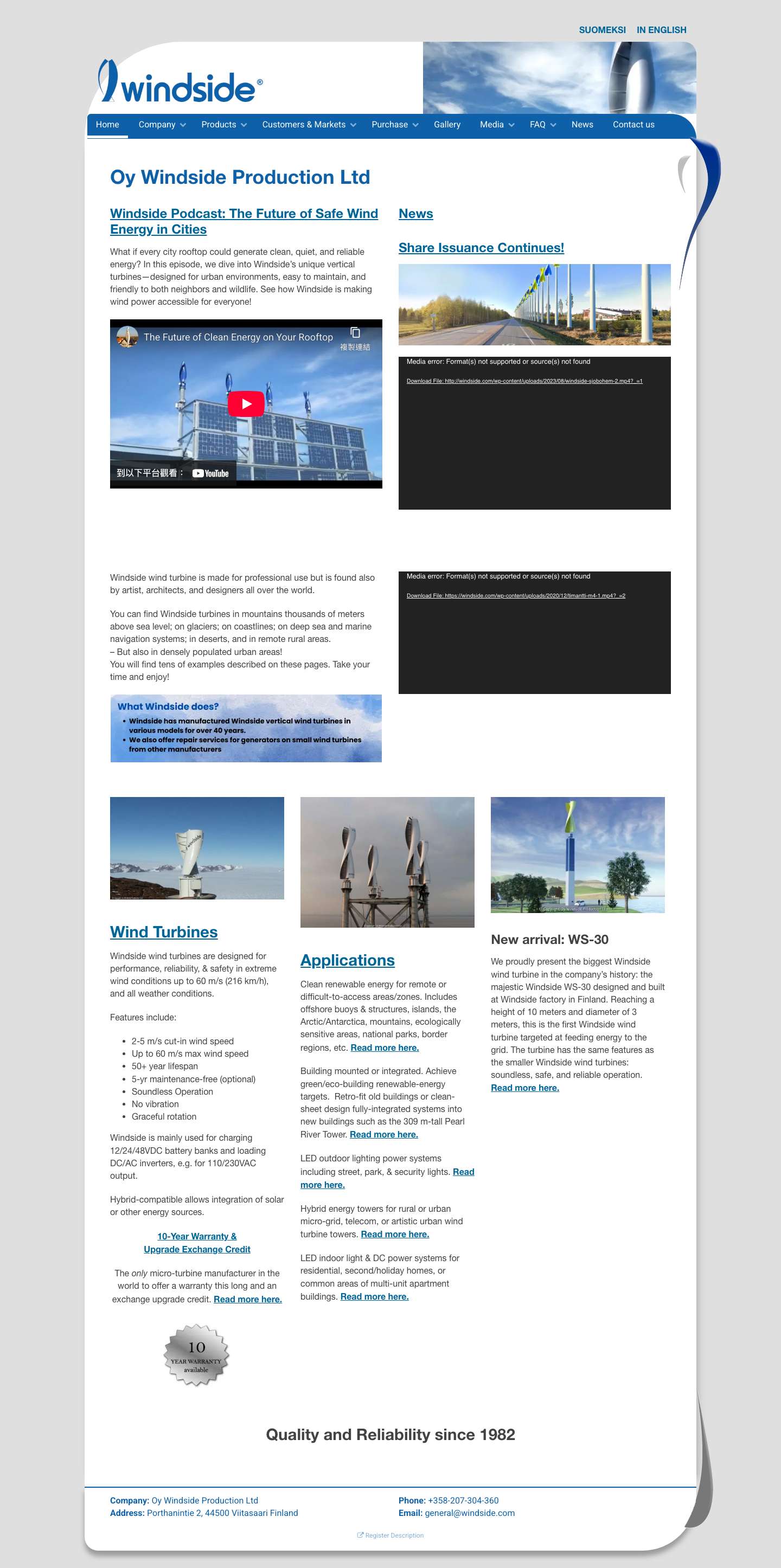 Oy Windside Production Ltd - Full Screenshot