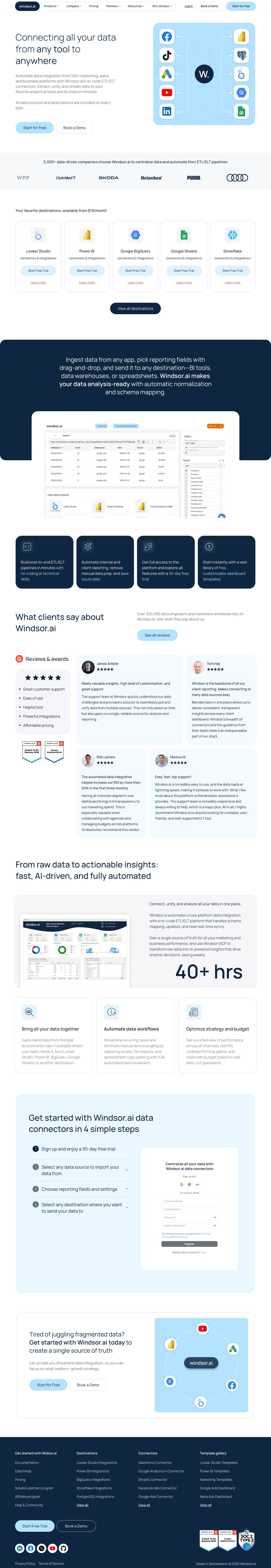 Windsor.ai: No-Code Data Connectors & ETL/ELT Software - Full Screenshot