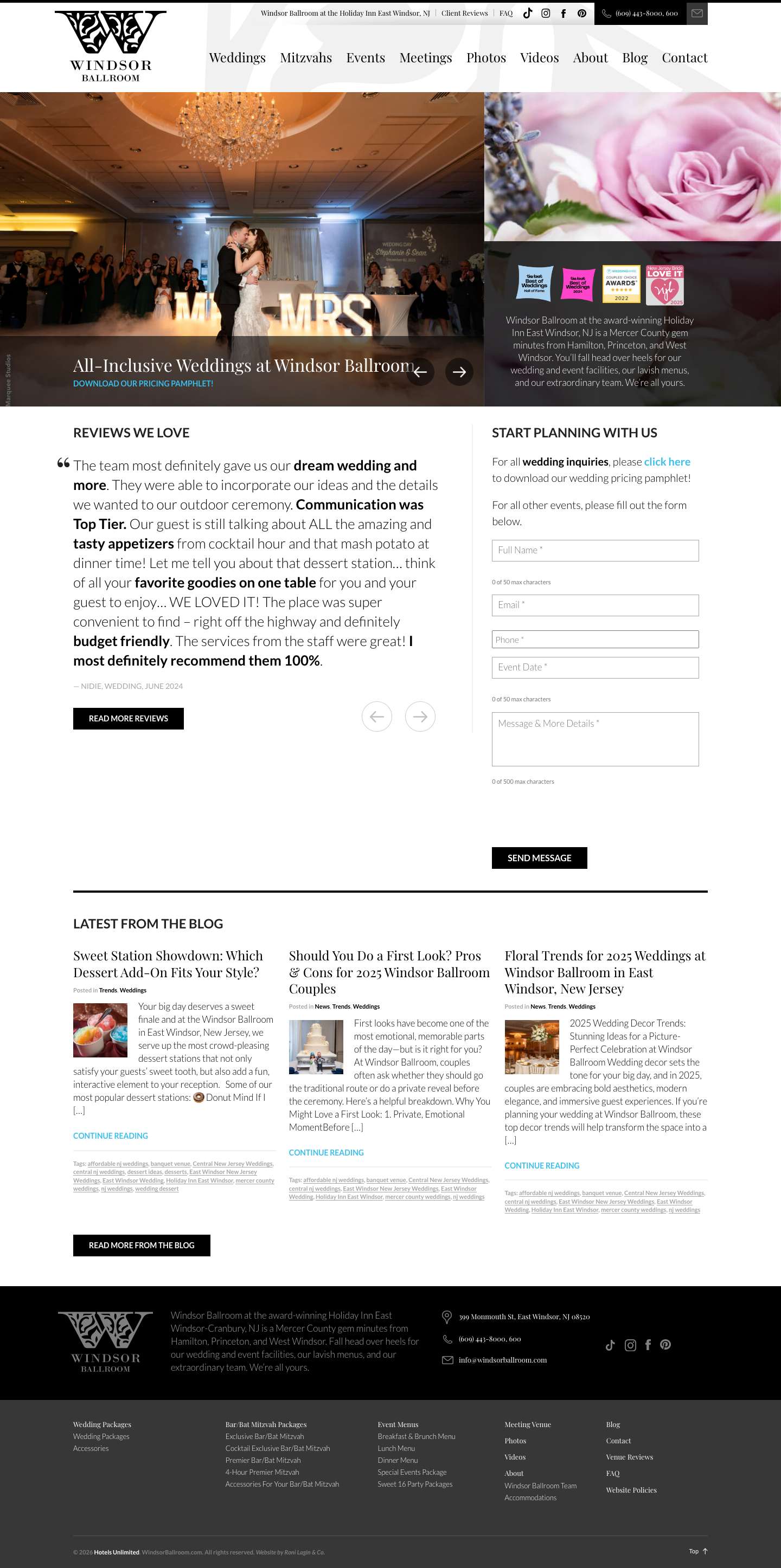 Windsor Ballroom | Event and Wedding Venues | East Windsor NJ - Full Screenshot