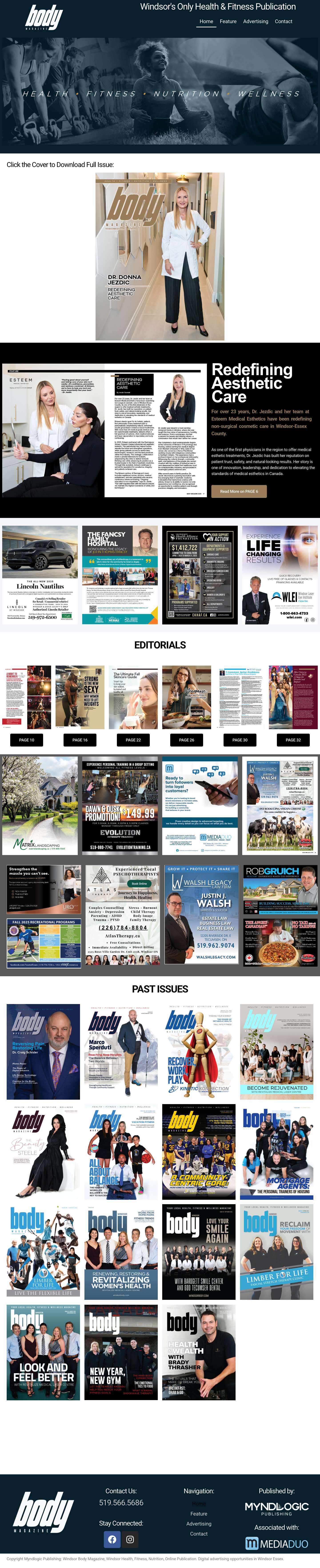 Windsor Body Magazine - Windsor's Only Health and Wellness Publication - Body Magazine - Online Advertising in Windsor-Essex - Full Screenshot