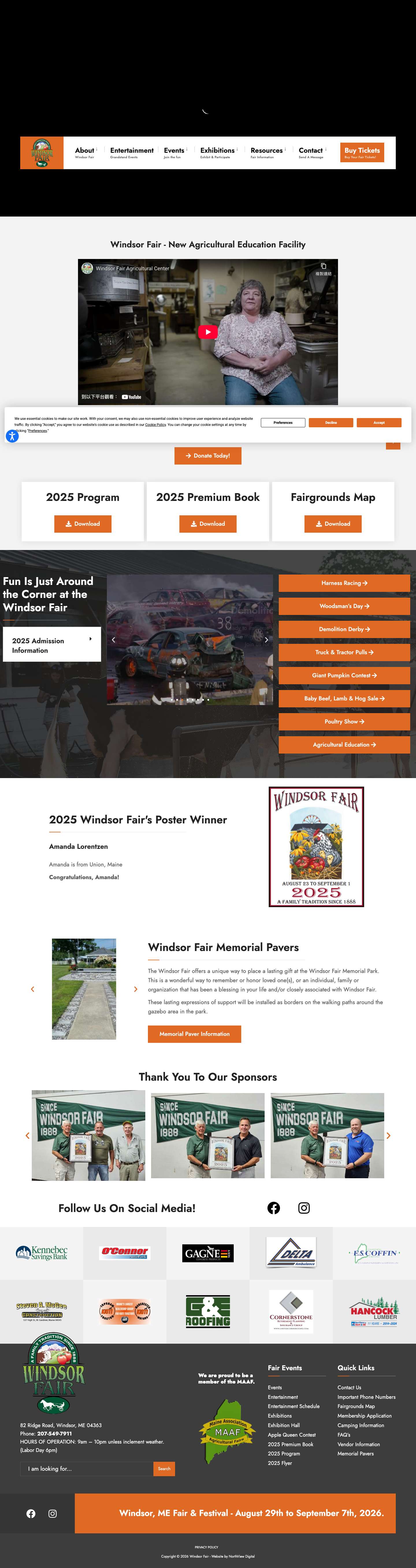 Windsor Fair | Maine’s Premier Agricultural Fair & Family Fun - Full Screenshot