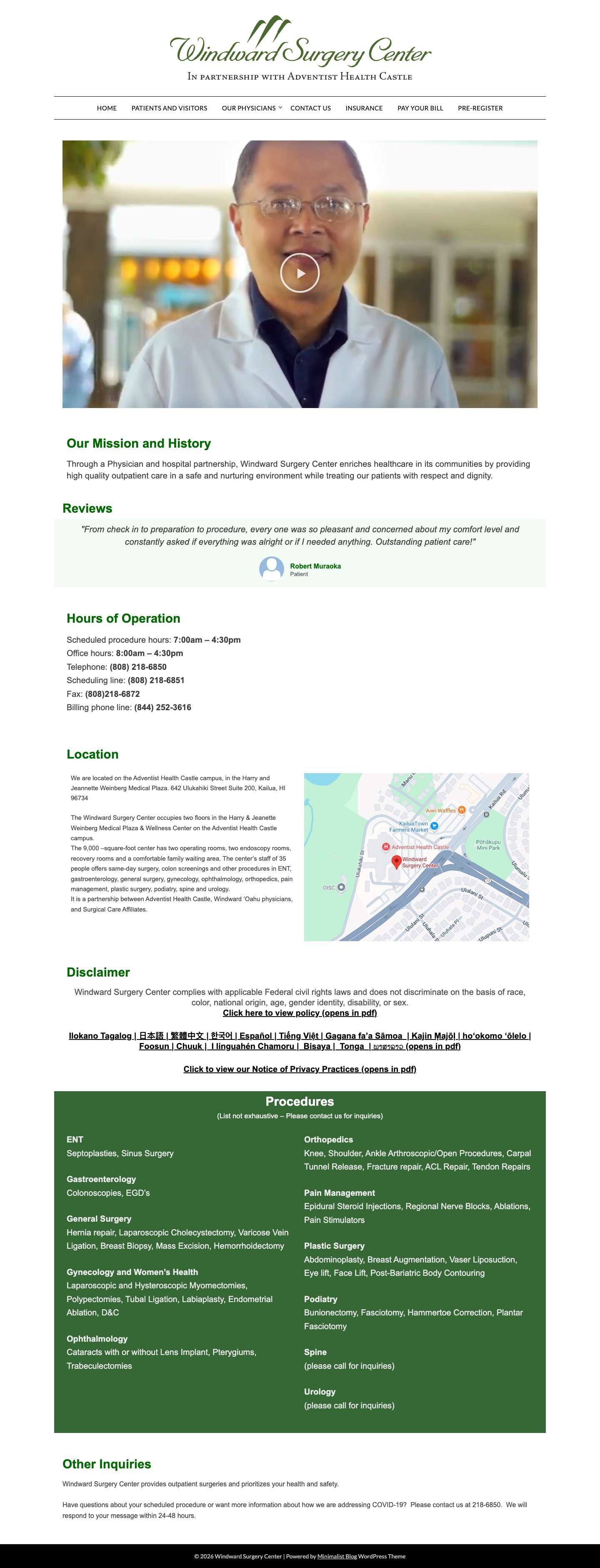 Windward Surgery Center - Full Screenshot