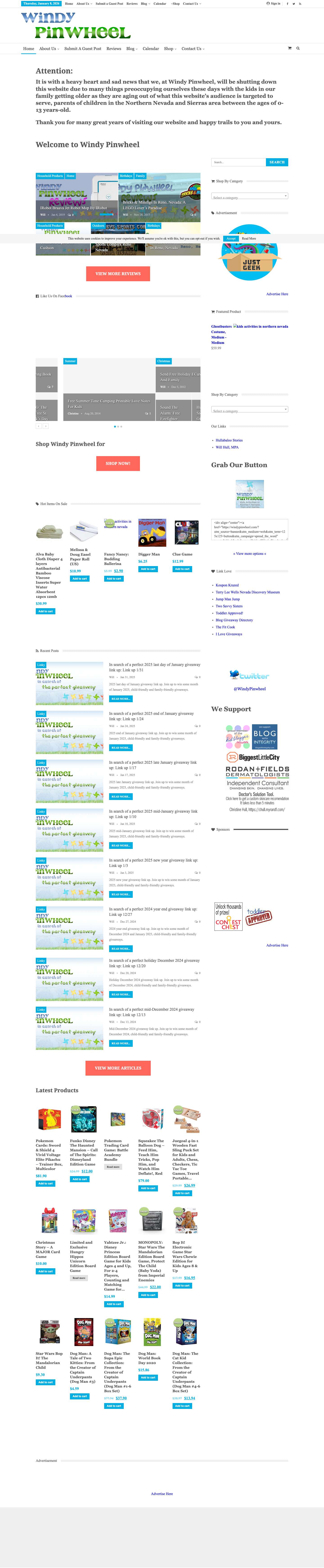 Windy Pinwheel | Kids activities in Northern Nevada & Wolf Pack Gear - Full Screenshot