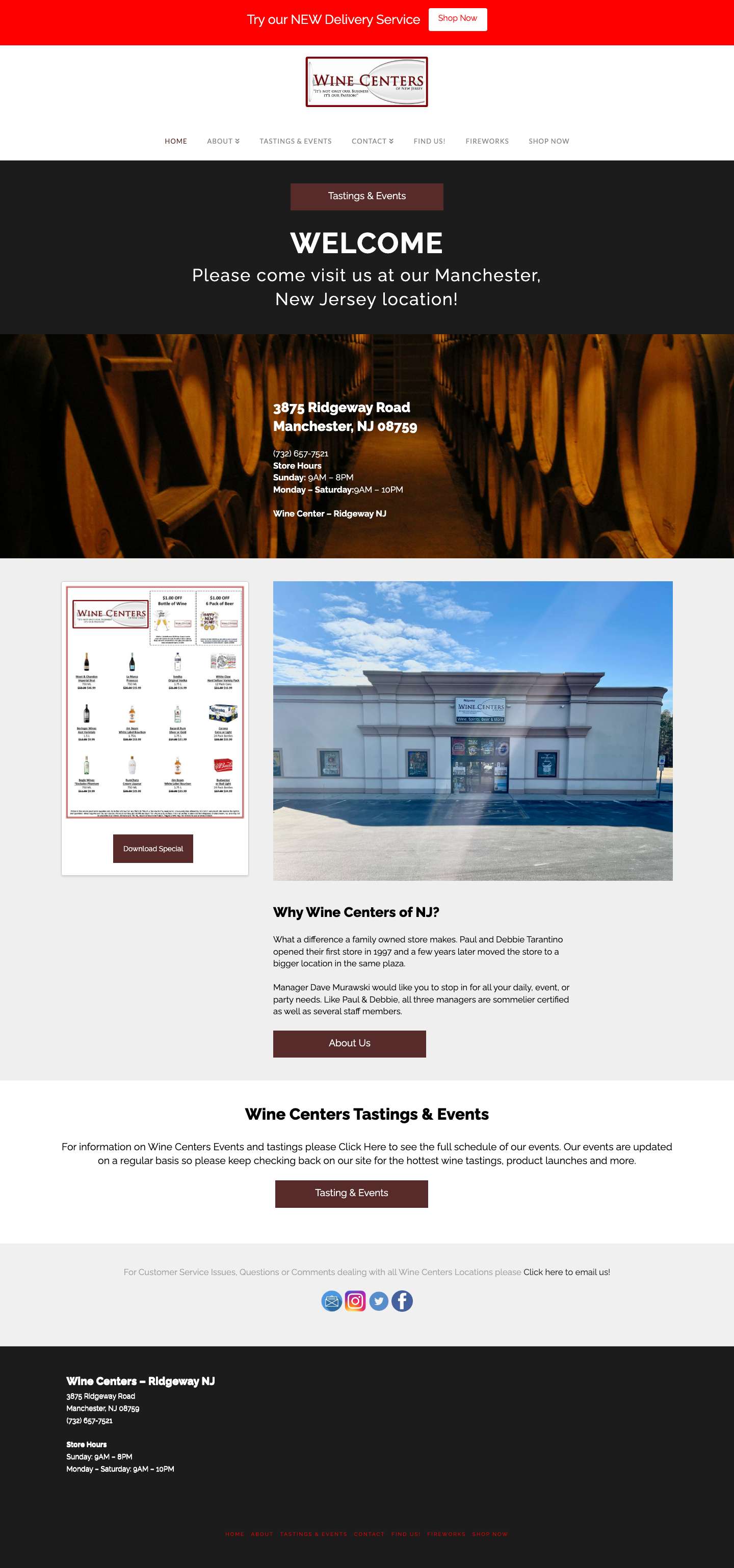 Welcome to Wine Centers - Wine Centers NJ - Full Screenshot