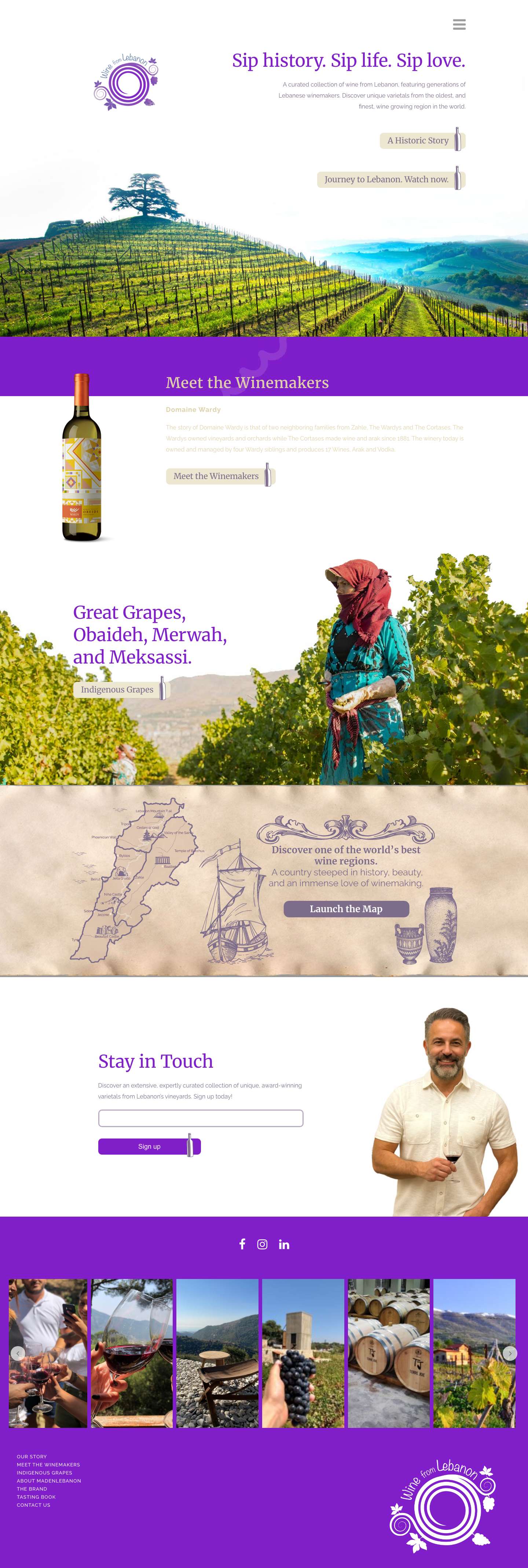 Wine From Lebanon - Sip History. Sip Life. Sip Love. - Full Screenshot
