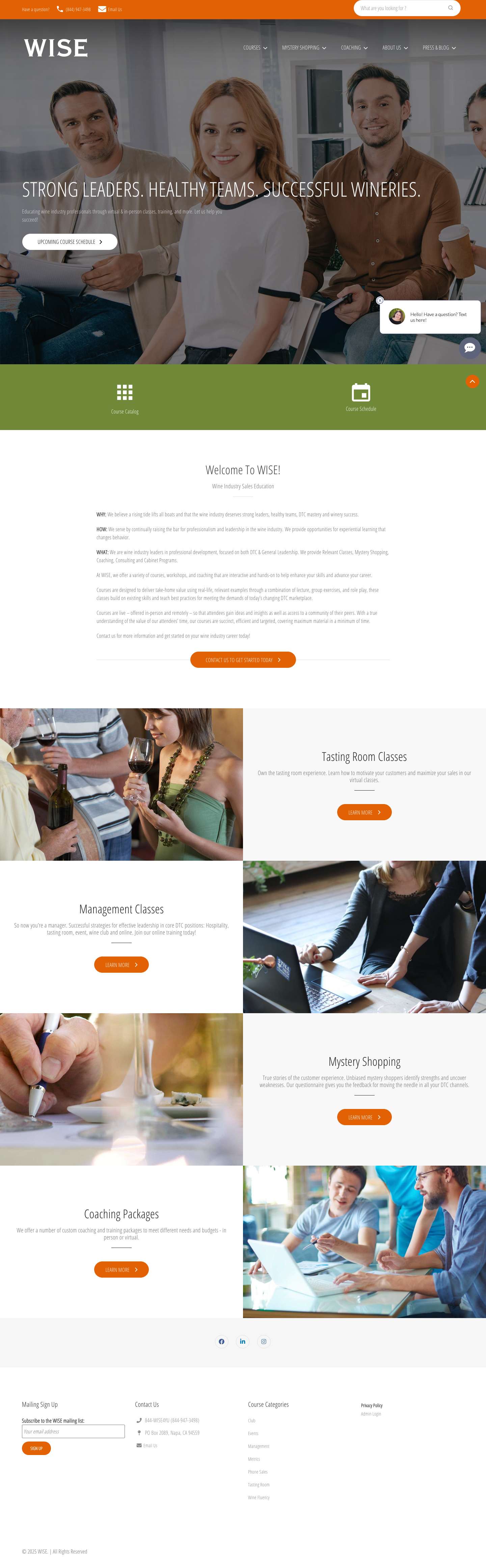 Homepage - Wine Industry Sales Education - Full Screenshot