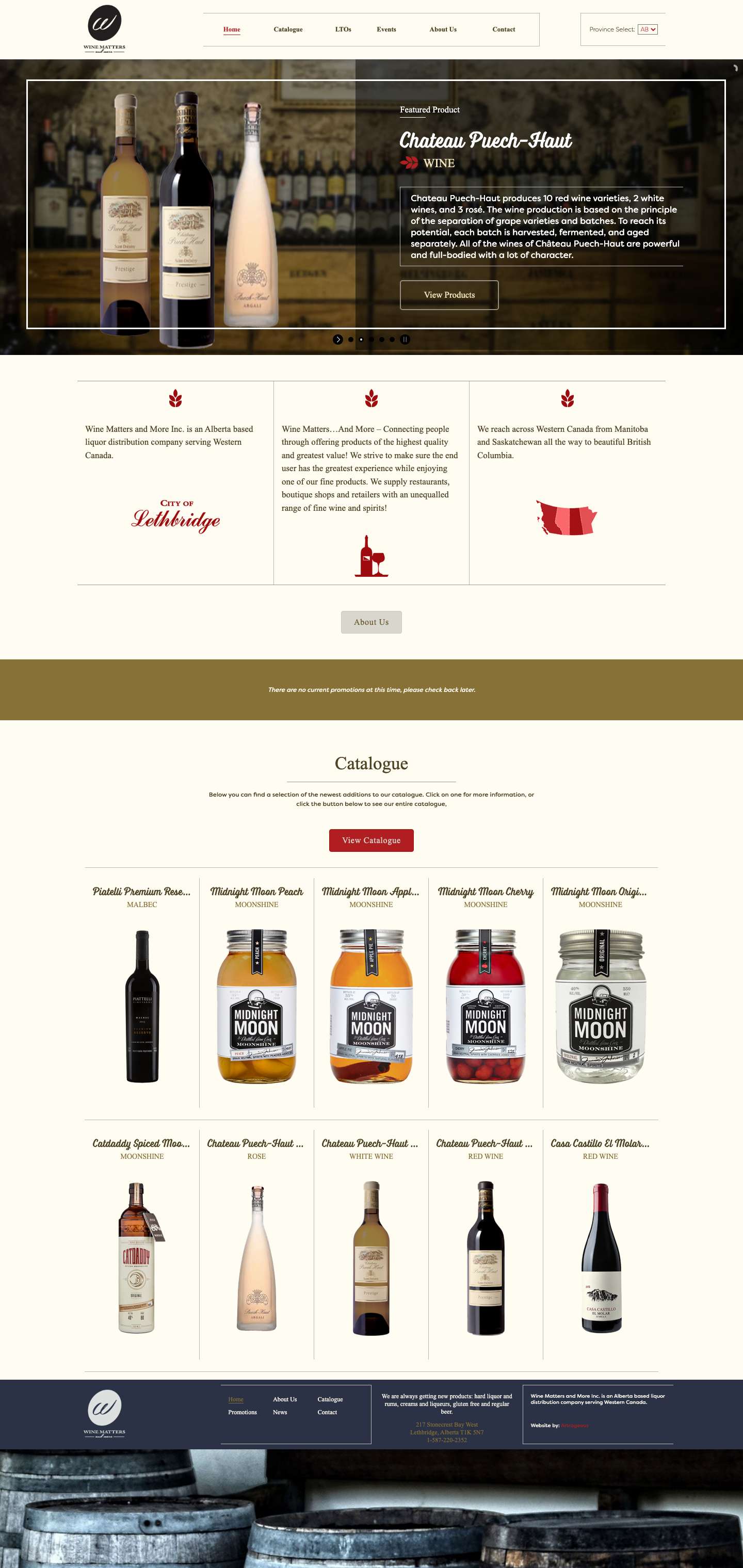 Wine Matters & More | Alberta Based Liquor Distribution Company - Full Screenshot