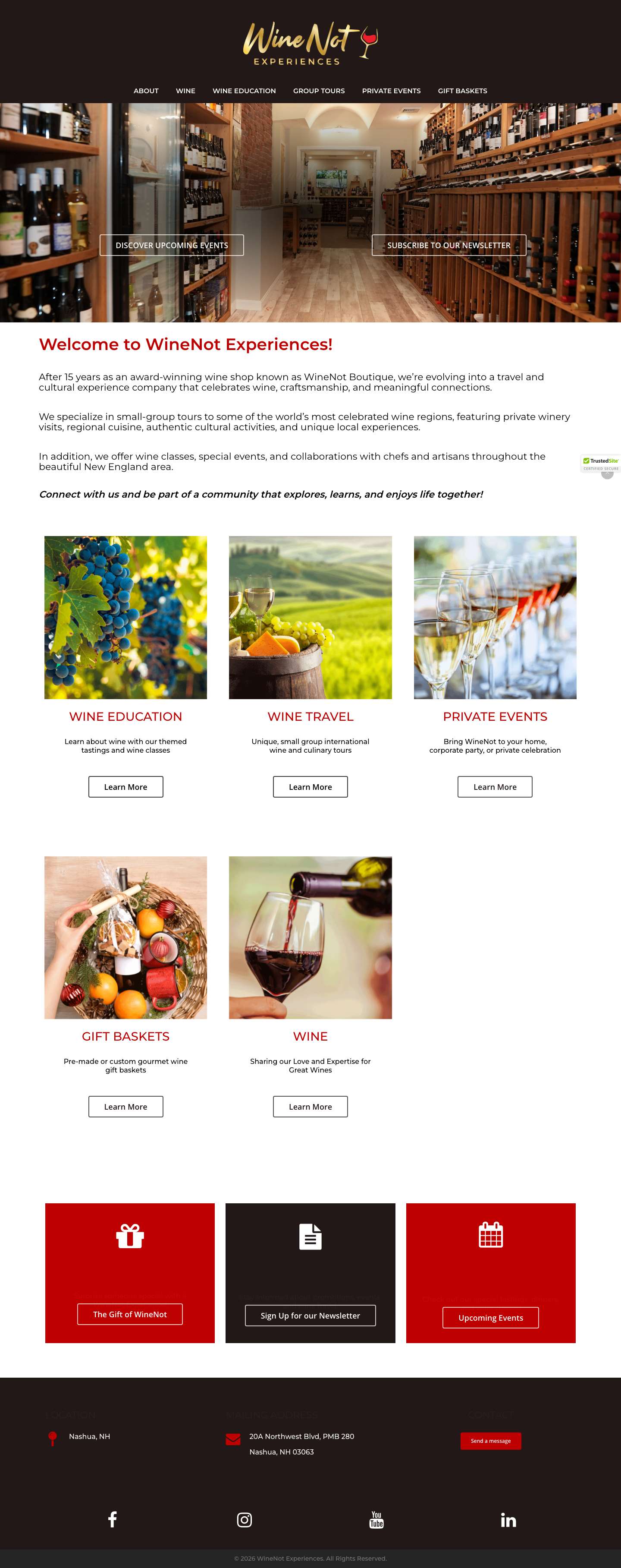 WineNot Experiences - TRAVEL & CULTURAL EXPERIENCES - Full Screenshot