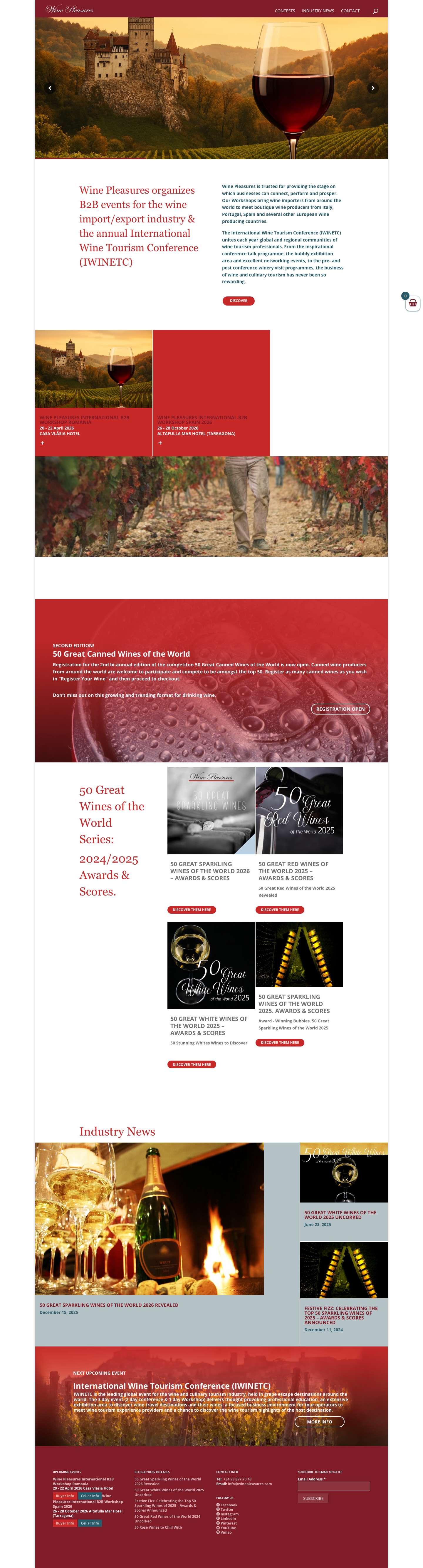 Wine Events for the wine and wine tourism industry - Full Screenshot