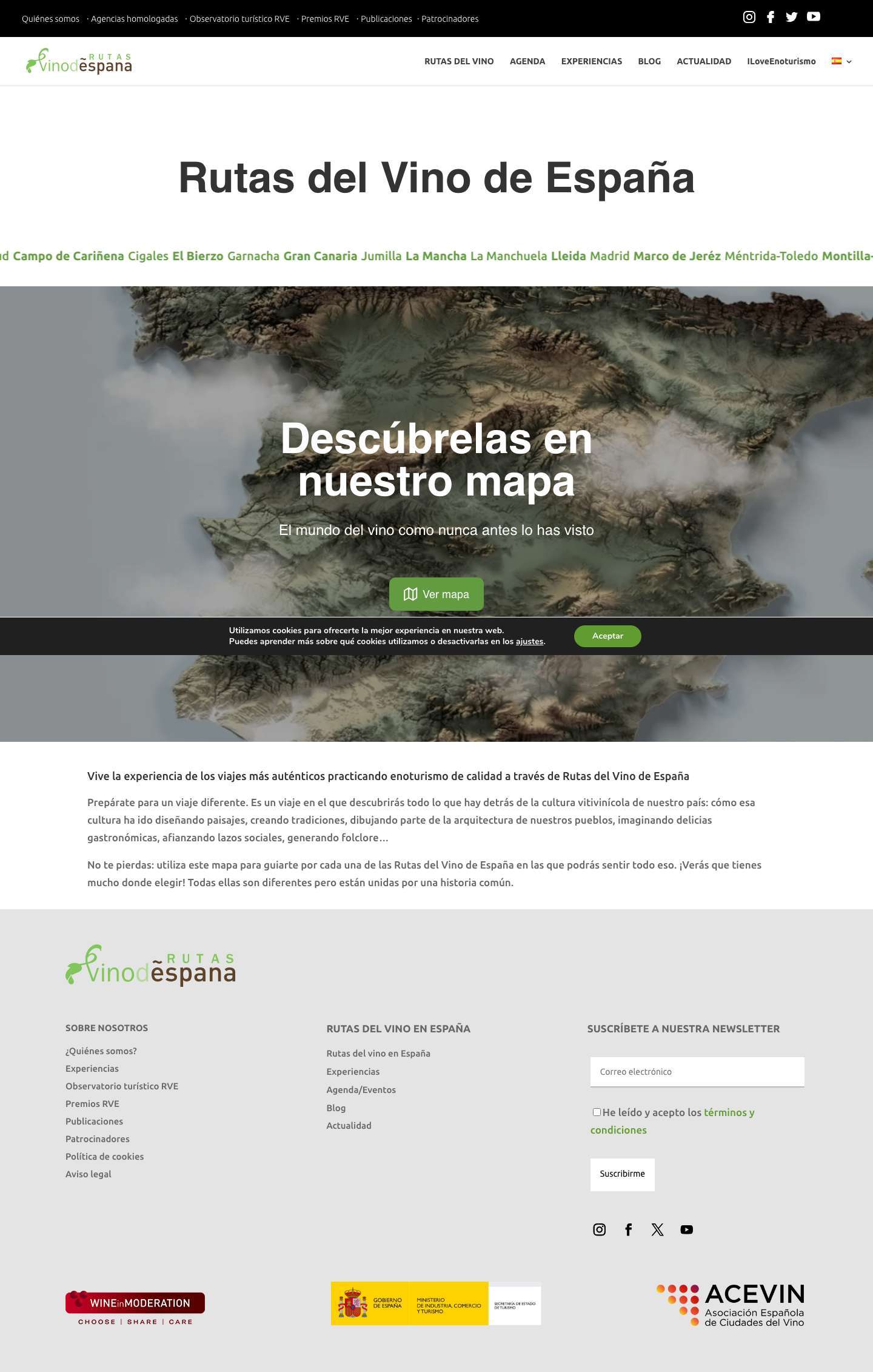 Rutas del Vino España - El enoturismo a través de las Rutas del Vino - Full Screenshot