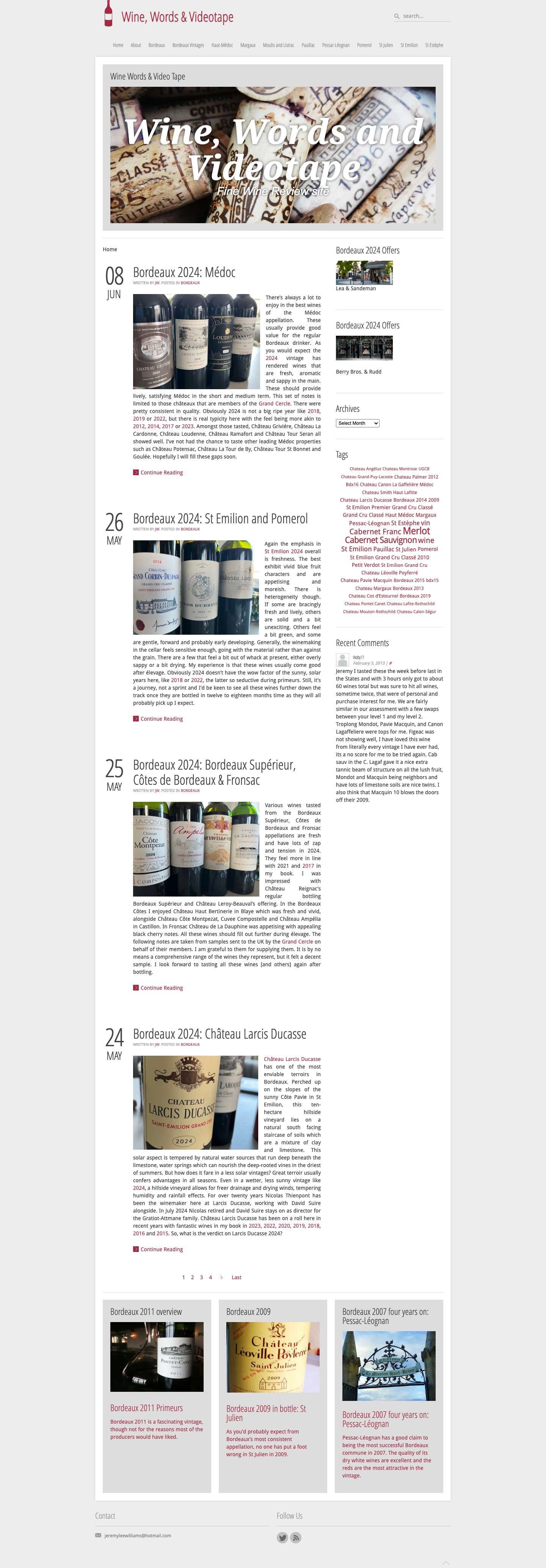 Wine Words and Videotape Wine Words and Videotape - The Fine Wine Review Site - Full Screenshot