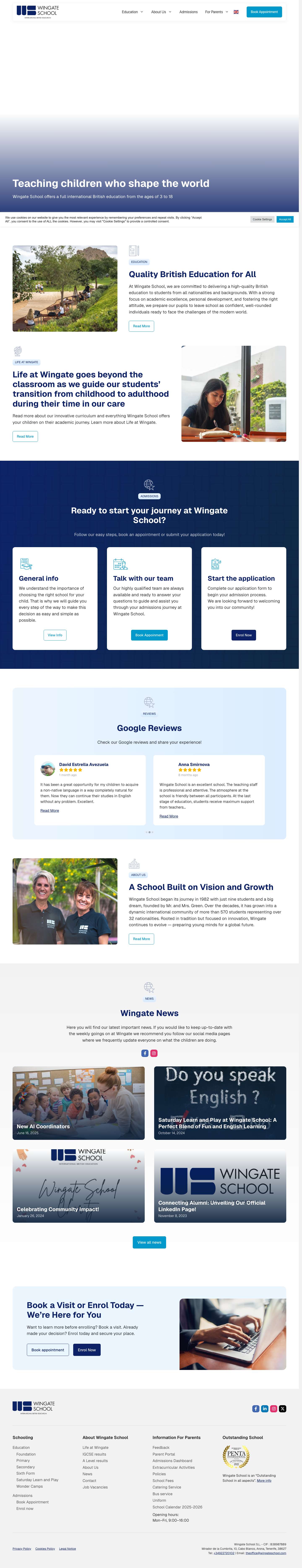 Wingate School: International British Education - Wingate School - Full Screenshot