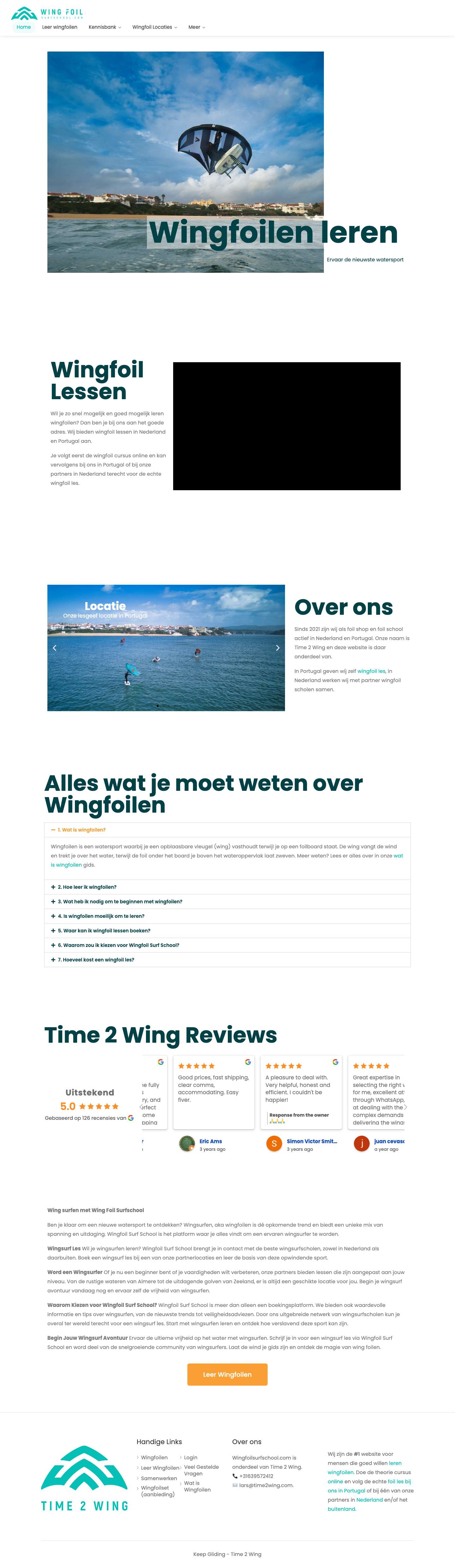 Wingfoilen leren doe je bij wingfoil surfschool - Wingfoilsurfschool.com - Full Screenshot