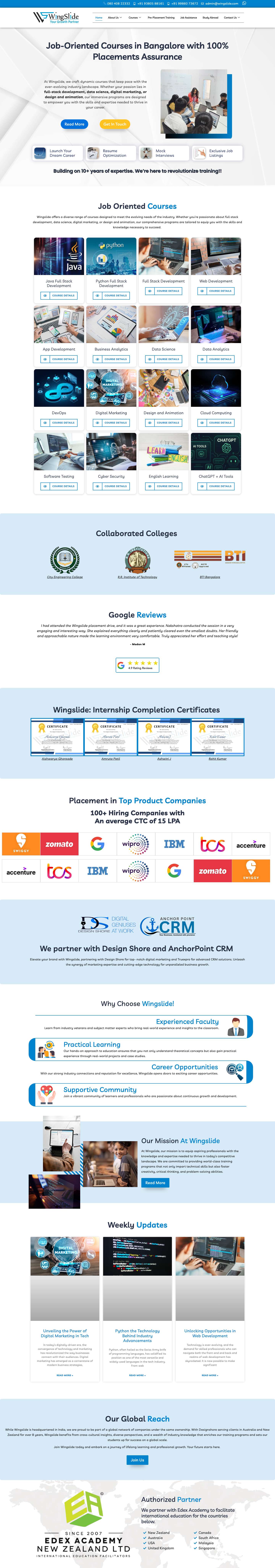 Job Oriented Courses in Bangalore with 100% placements - Full Screenshot