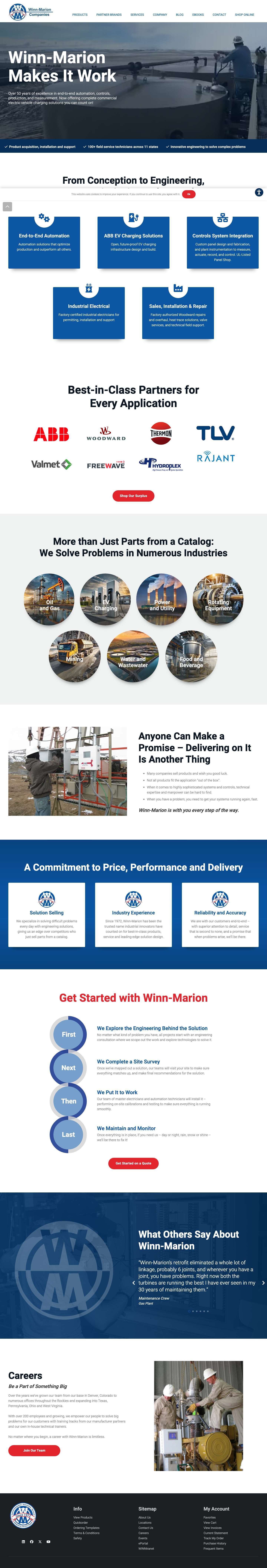 Winn-Marion Turnkey Automation, Controls and EV Charging - Full Screenshot