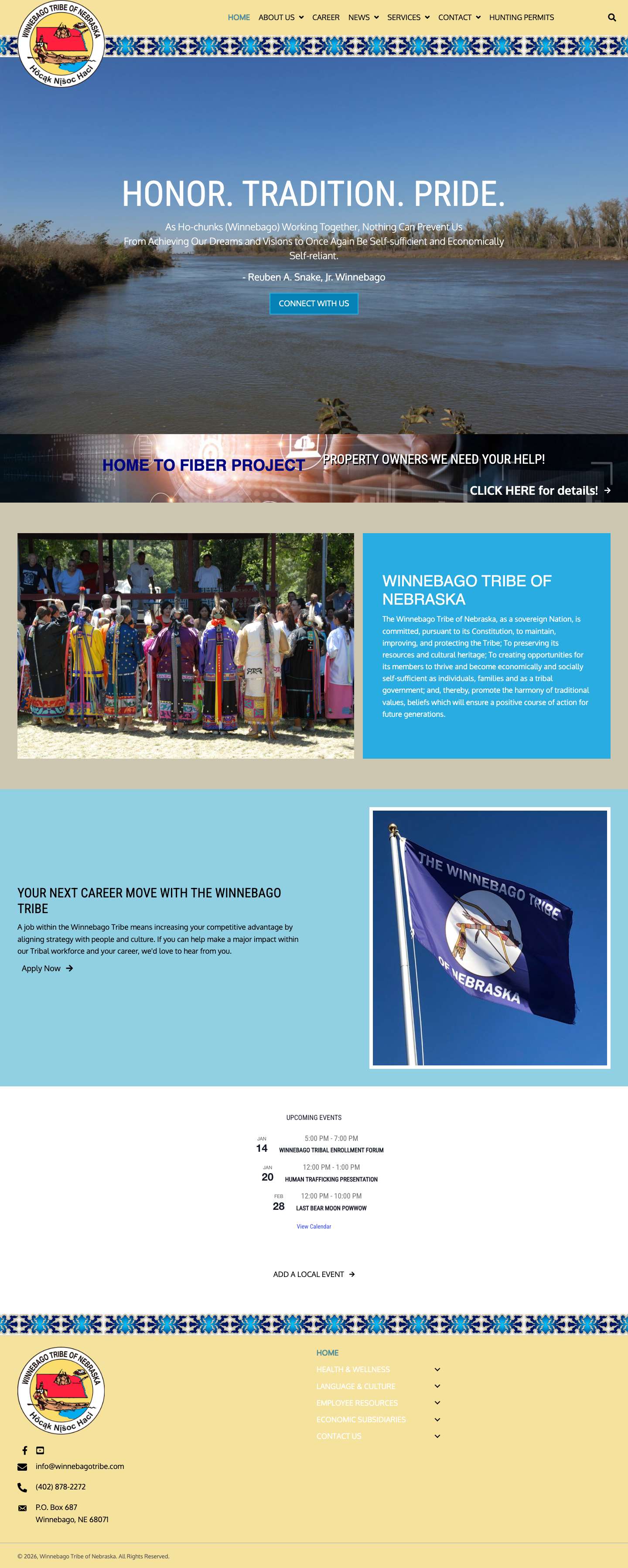 Winnebago Tribe of Nebraska: Tribal Membership Services - Full Screenshot