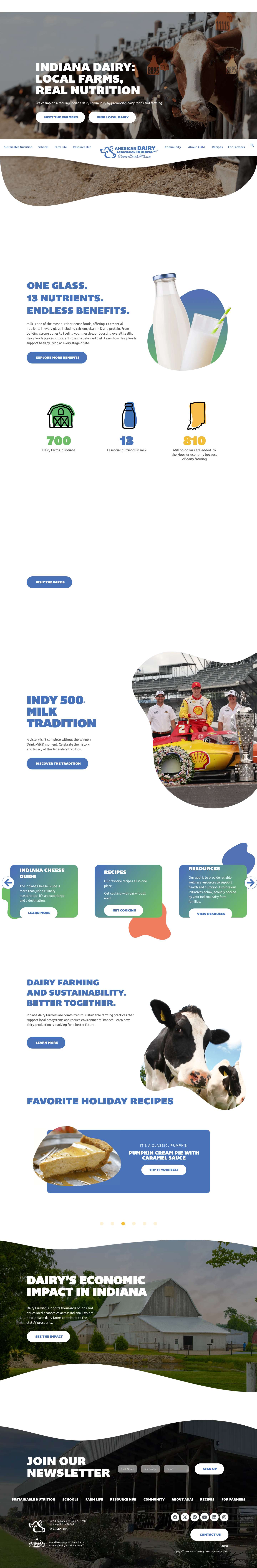 Home | American Dairy Association Indiana (ADAI) - Full Screenshot