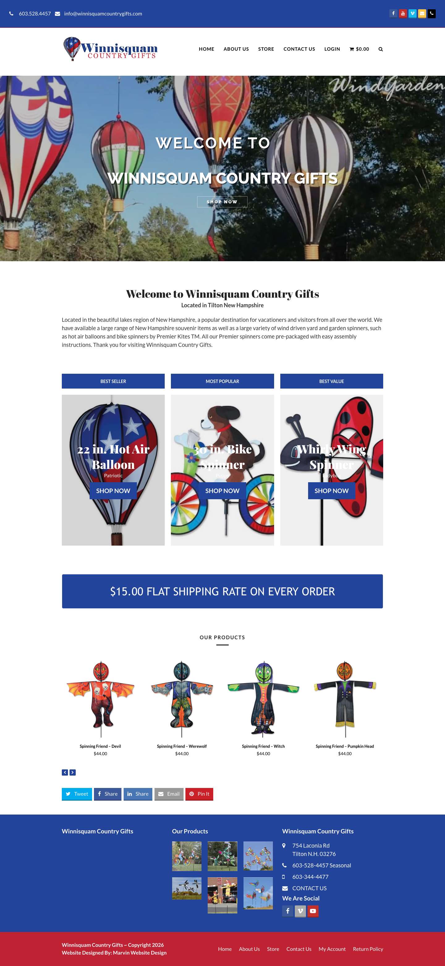 Winnisquam Country Gifts - Full Screenshot