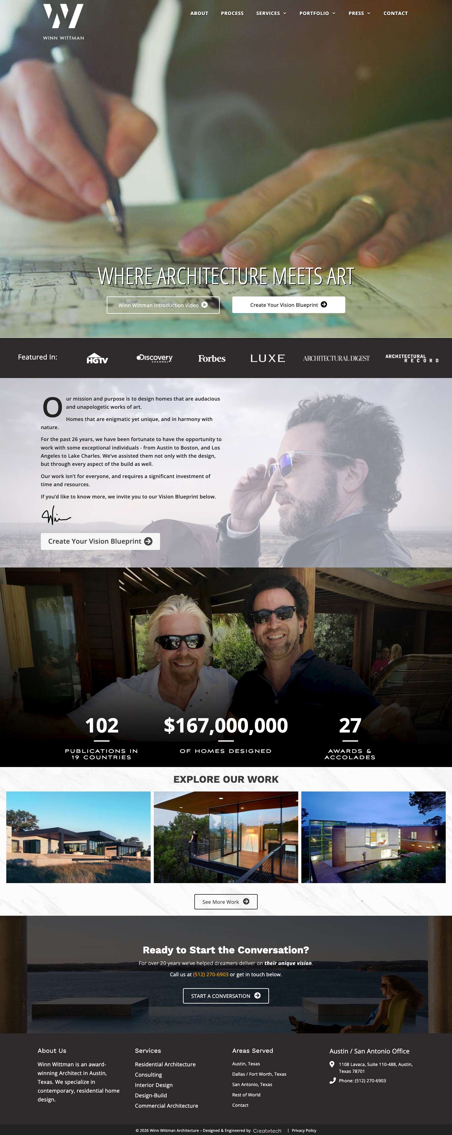 Contemporary Home Design - Modern Residential Architects Austin, Texas - Full Screenshot