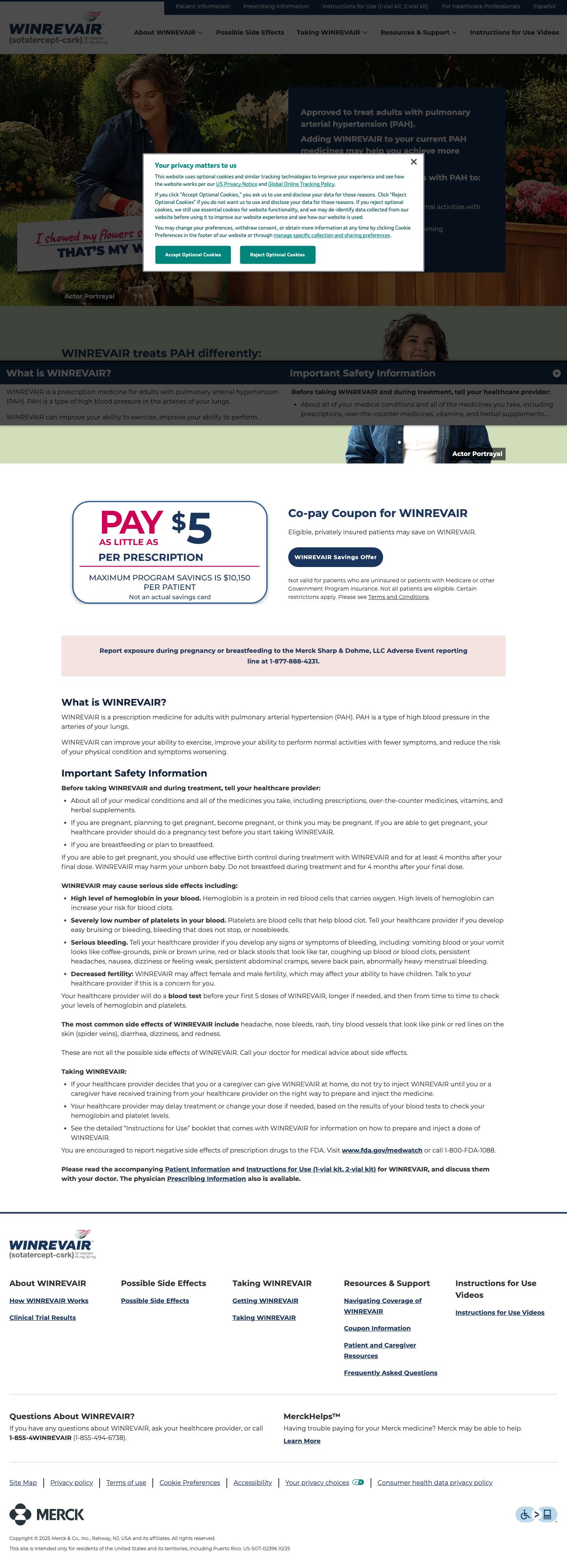 WINREVAIR™ (sotatercept-csrk) | Official Consumer Website01. Foundational / Icons / 32x32px/Menu @1x01. Foundational / Icons / 32x32px/Close @1x - Full Screenshot