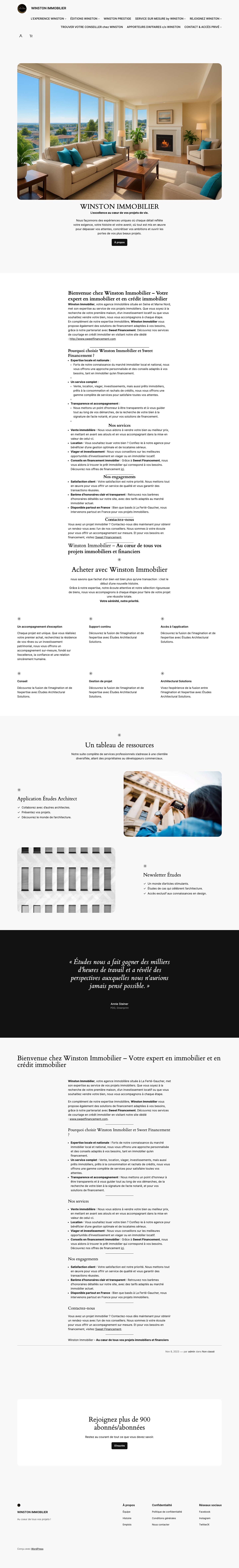WINSTON IMMOBILIER - Au coeur de tous vos projets ! - Full Screenshot