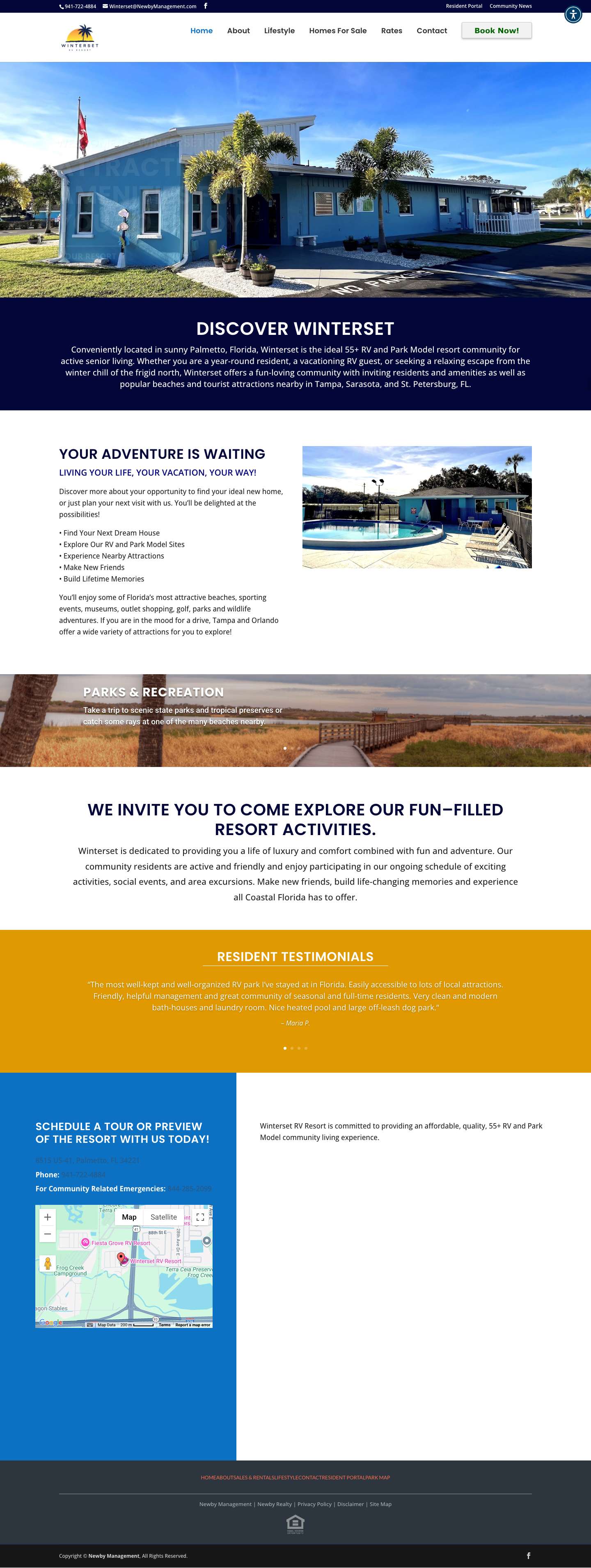 Winterset RV Resort | 55+ RV Community Living for You to Explore - Full Screenshot