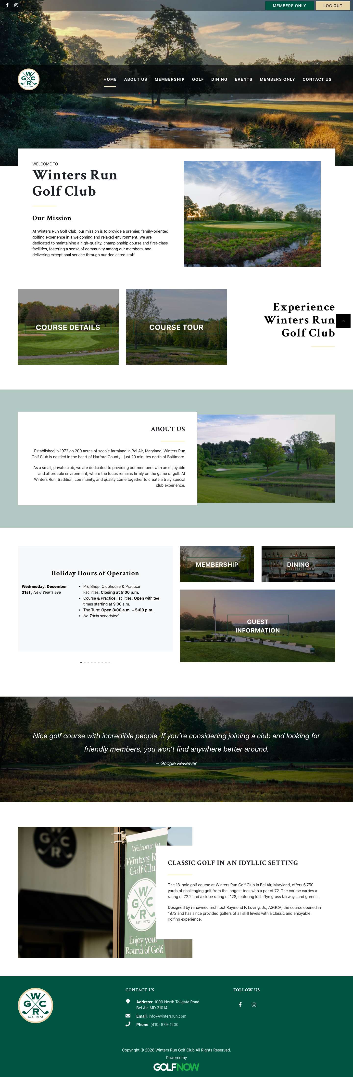 Home - Winters Run Golf ClubFacebookInstagramFacebookInstagram - Full Screenshot