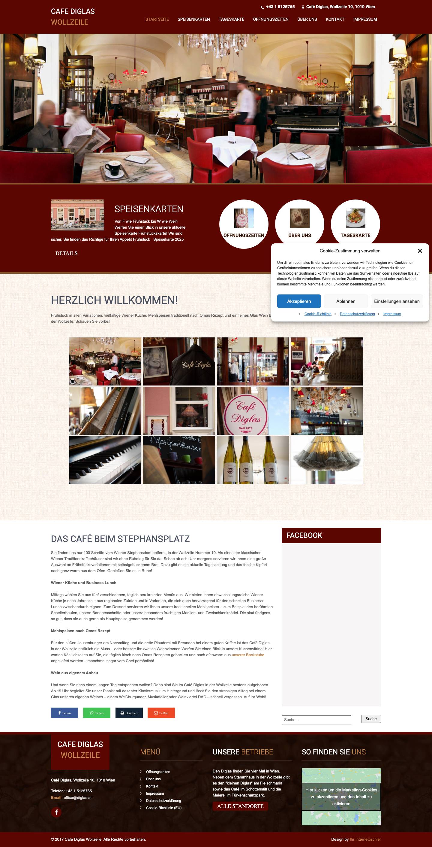 Das Café beim Stephansplatz - Cafe Diglas Wollzeile - Full Screenshot