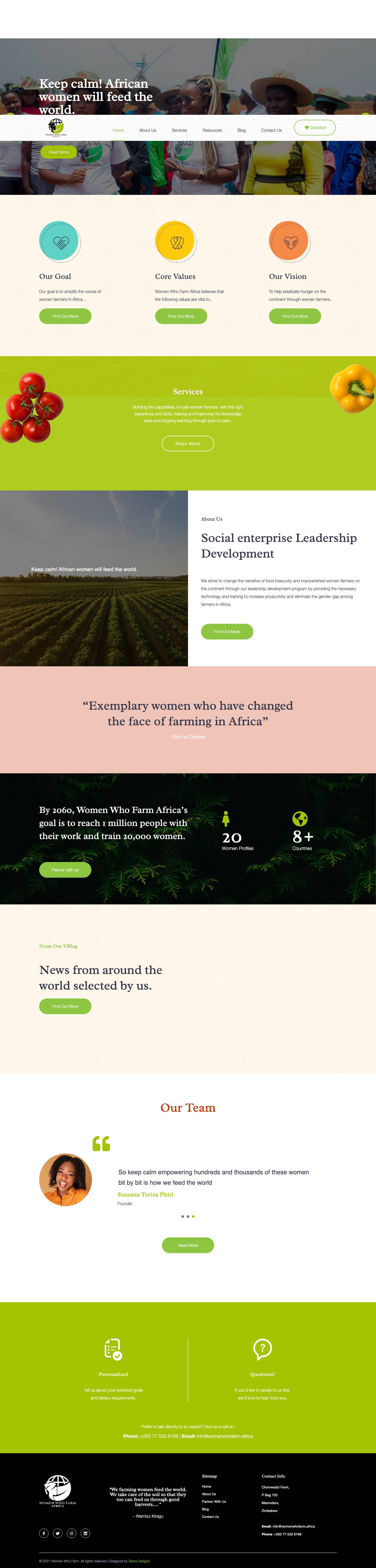 Women Who Farm Africa – Keep Calm African women will feed the world - Full Screenshot