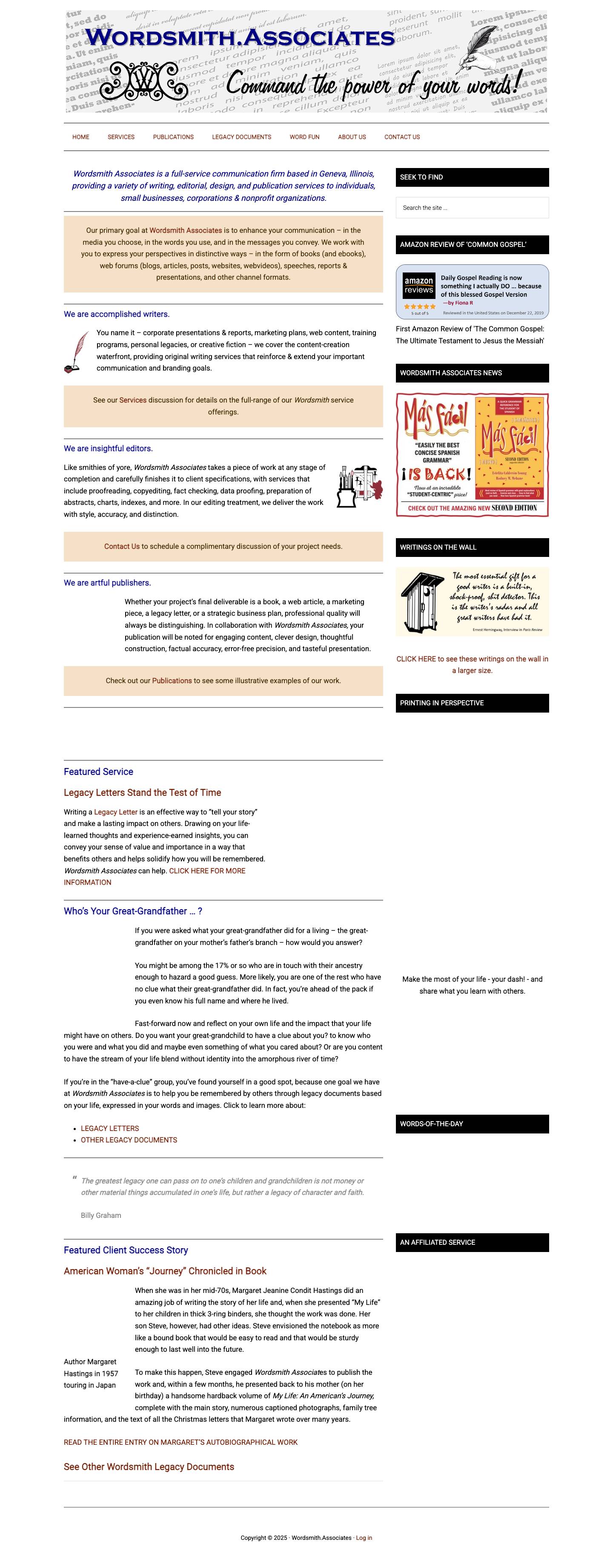Wordsmith.Associates - Publication Services - Full Screenshot