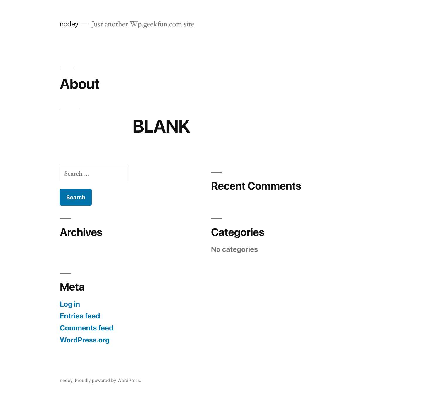 nodey – Just another Wp.geekfun.com site - Full Screenshot