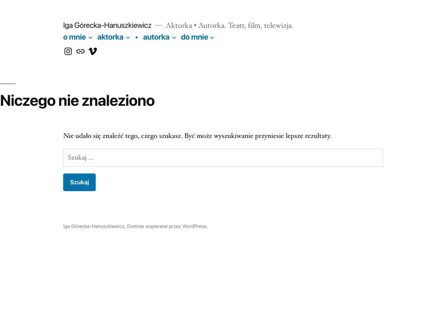 Iga Górecka-Hanuszkiewicz - Aktorka • Autorka. Teatr, film, telewizja. - Full Screenshot