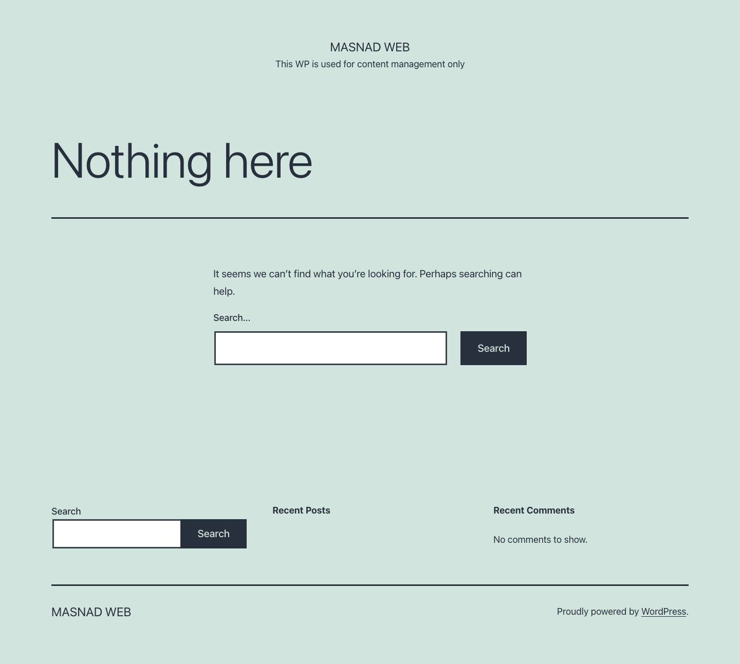 Masnad Web – This WP is used for content management only - Full Screenshot
