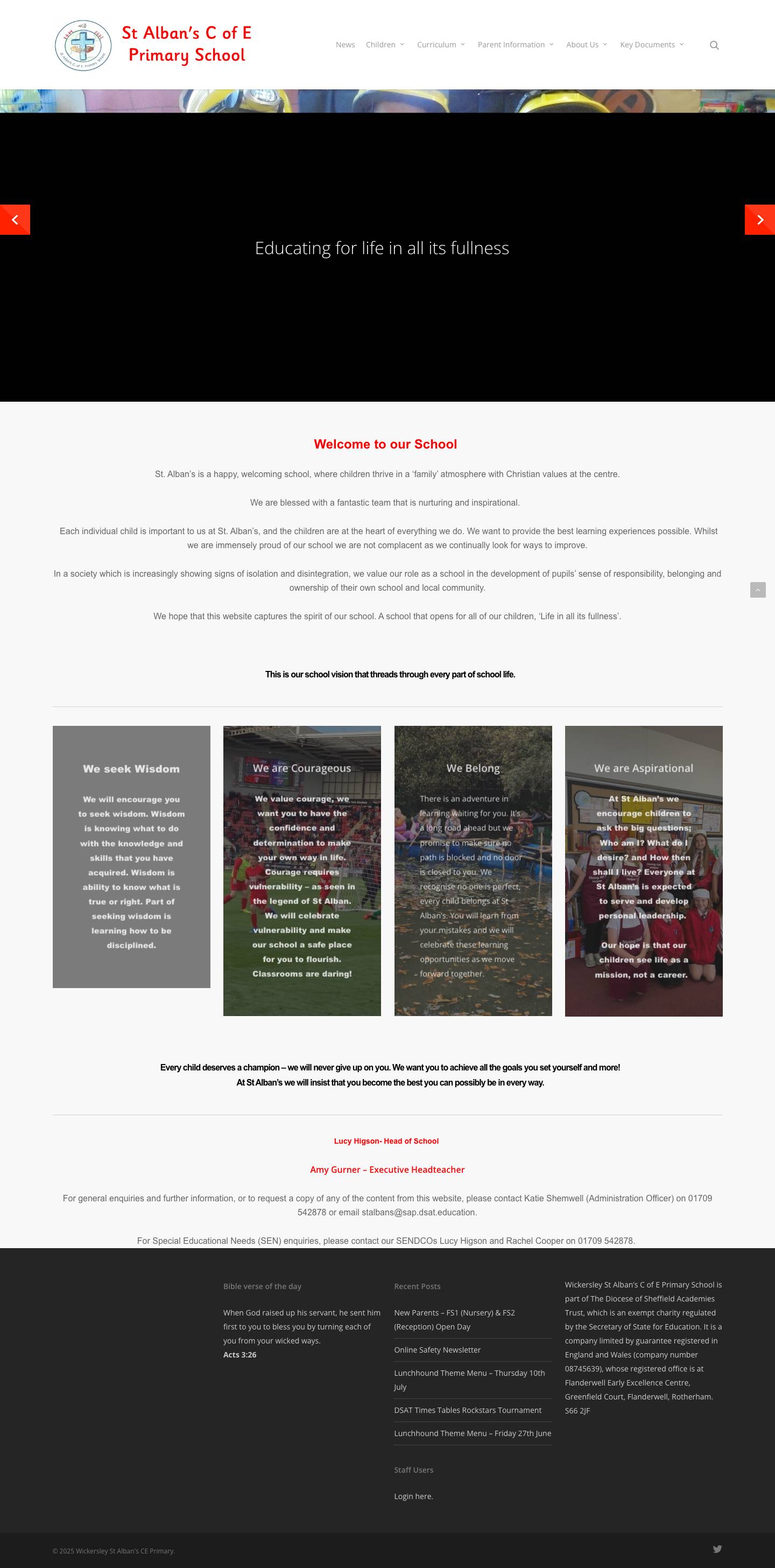 Wickersley St Alban's CE Primary – We help every child discover their full potential as a child of God. - Full Screenshot