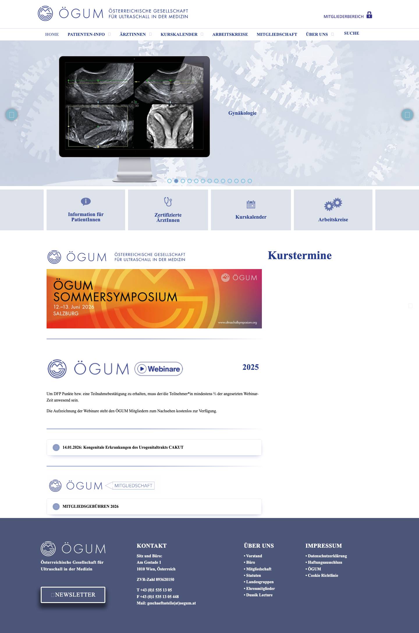 ÖGUM – Österreichische Gesellschaft für Ultraschall in der Medizin – Österreichische Gesellschaft für Ultraschall in der Medizin - Full Screenshot