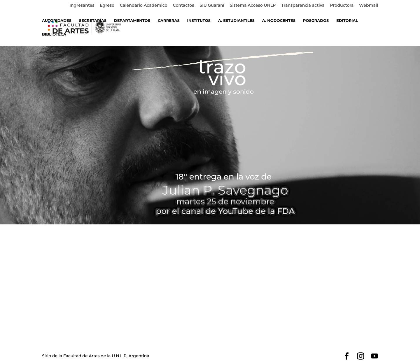 Facultad de Artes - U.N.L.P. Argentina - Full Screenshot