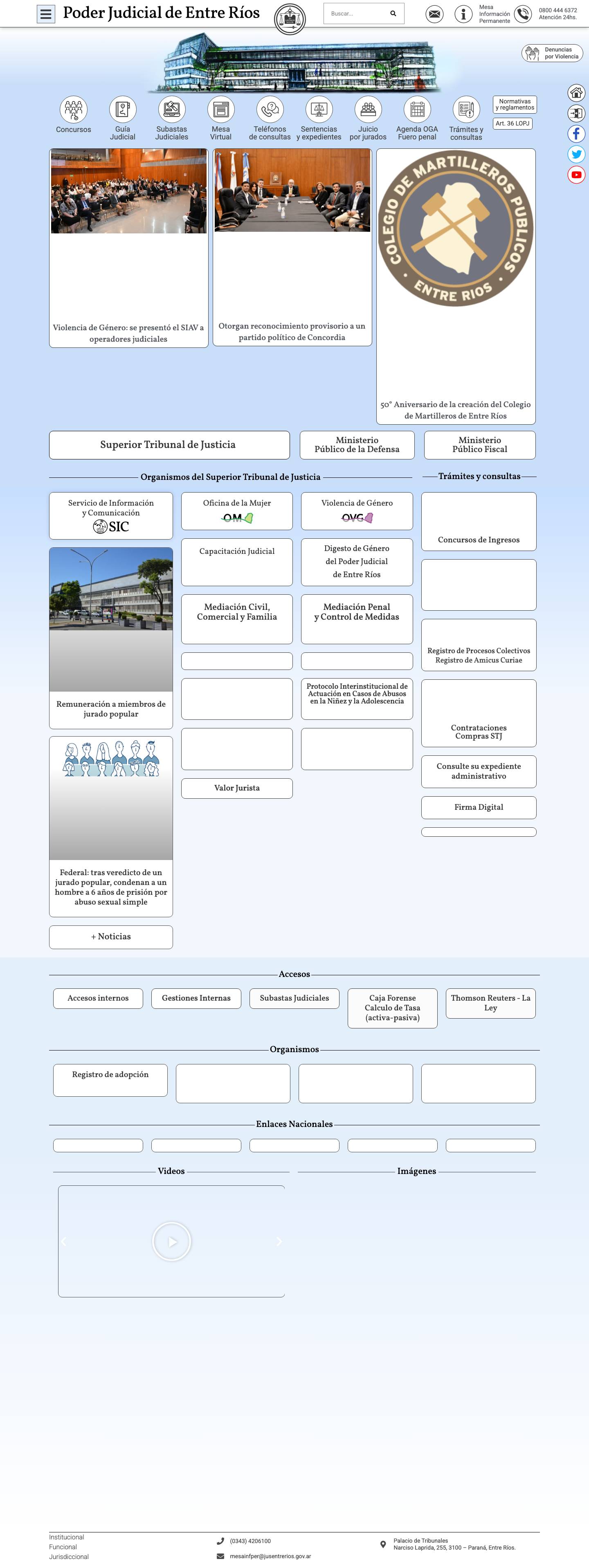 Poder Judicial de Entre Ríos – PJERbotonbotonbotonboton - Full Screenshot