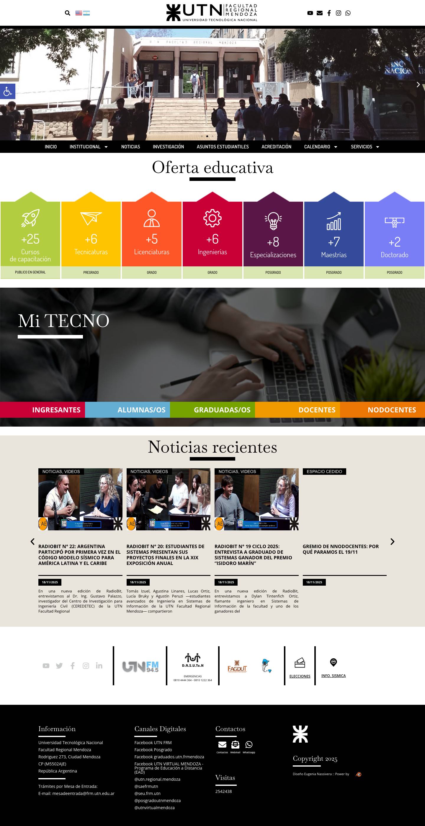 INICIO - UTN - Facultad Regional MendozaUTNWebUTNWebUTNWebUTNWebUTNWebHerramientas de accesibilidadHigh ContrastReset - Full Screenshot