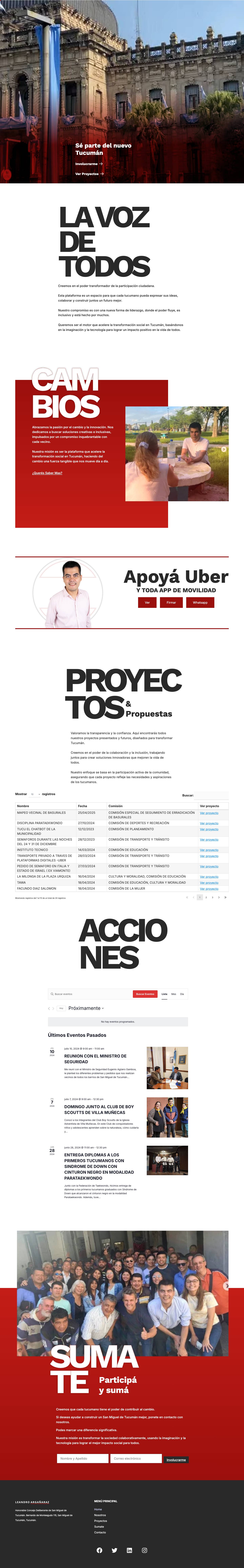 Leandro Argañaraz – Concejal San Miguel de Tucumán - Full Screenshot