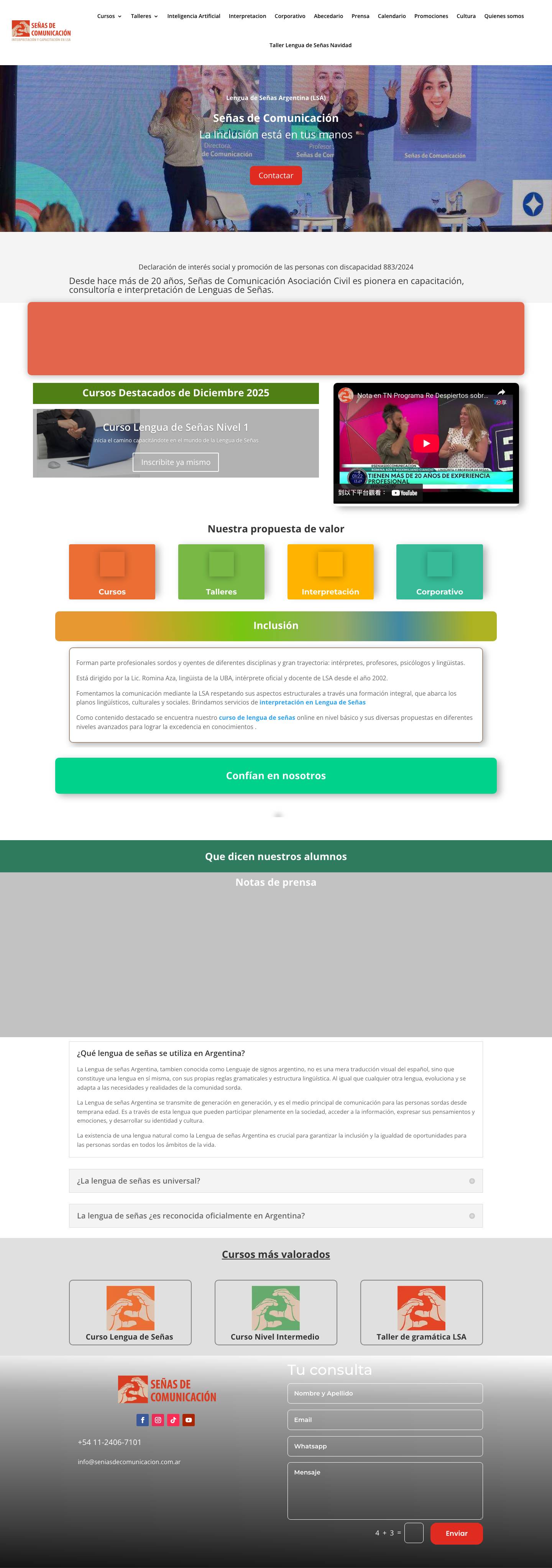 Lengua de Señas Argentina LSA - Full Screenshot