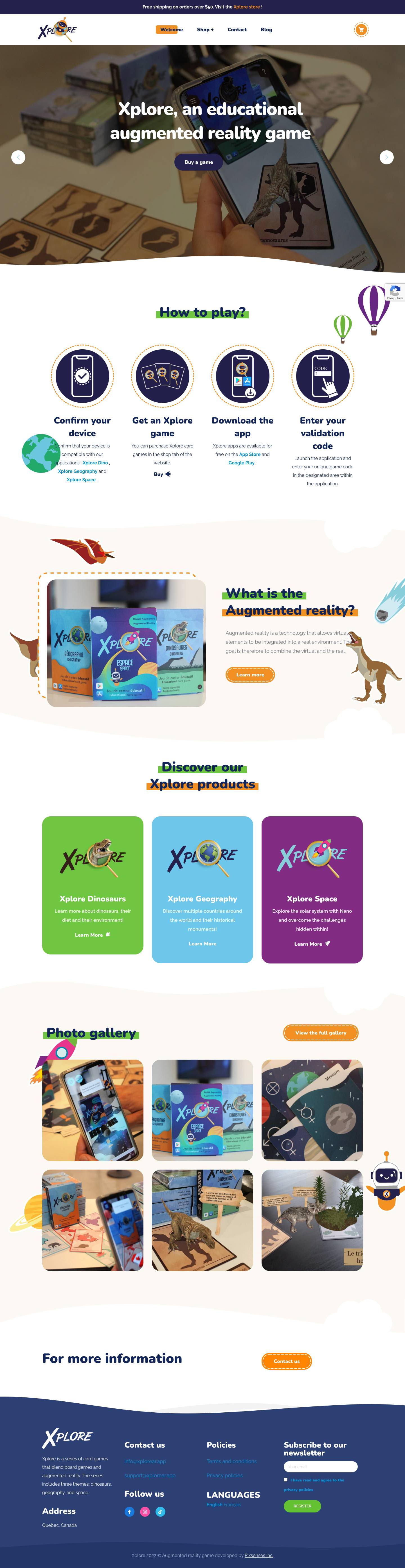 Accueil - Xplore : jeu de cartes en réalité augmentée - Full Screenshot