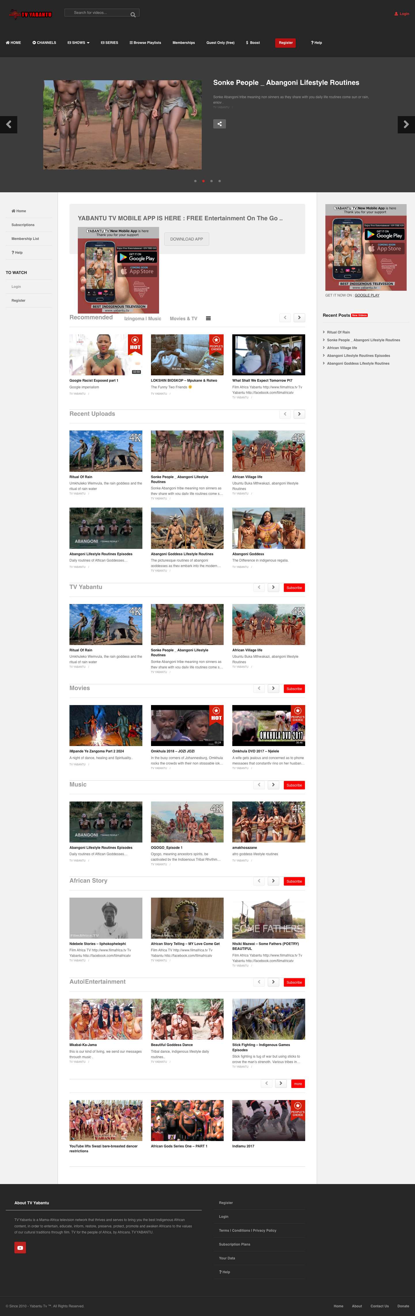 TV Yabantu | Yesintu | By Afrikans For The People | Best Indigenous Television – African Culture, Rituals and Ceremonies - Full Screenshot