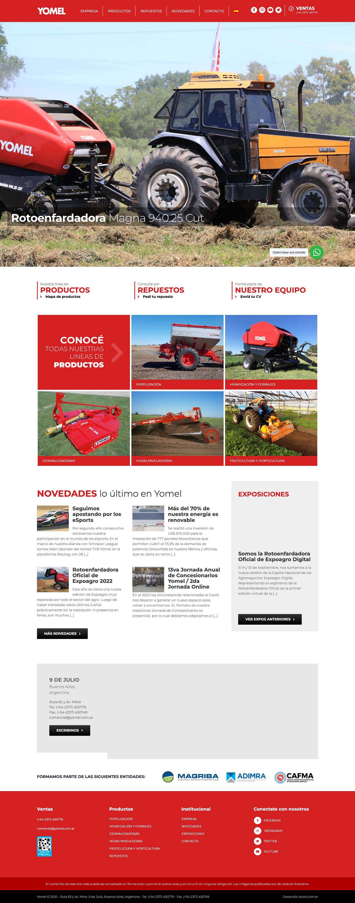 Yomel Argentina - Fábrica de maquinarias agrícolas - Full Screenshot